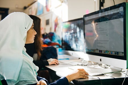 Girl on Computer