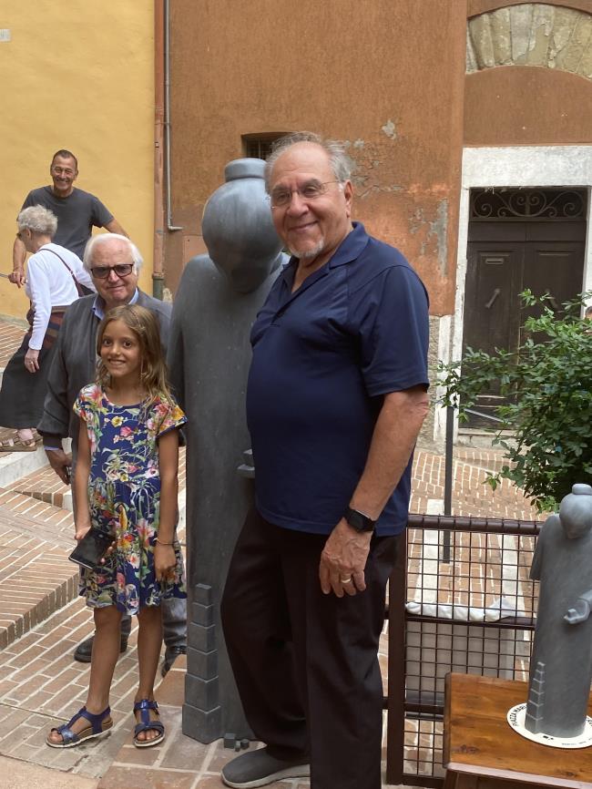 Charles Terranova at the Statue of Maria Montessori